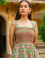 India & Mills Maddie Tiered Maxi Dress, Green (GREEN), large