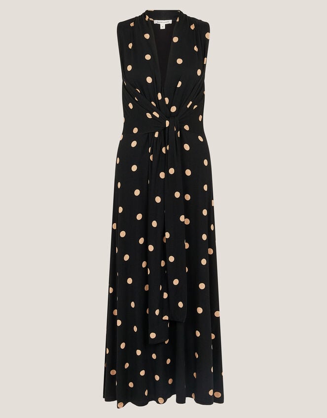 Sareesha Polka Dot Midi Dress, Black (BLACK), large
