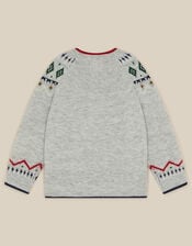Penguin Fair Isle Jumper, Grey (GREY), large