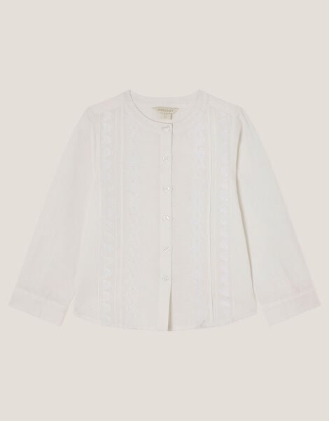 Embroidered Kurta Shirt, Ivory (IVORY), large