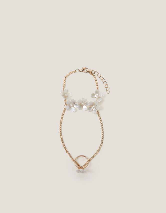 Pearl Flower Ring & Hand Chain, , large