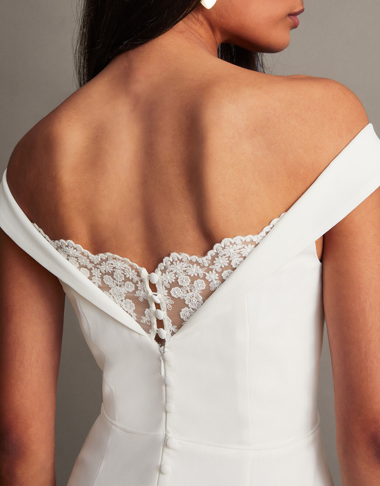 Ivory bardot wedding dress outlet