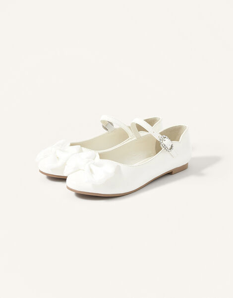 Kali Patent Ballerina Flats, Ivory (IVORY), large