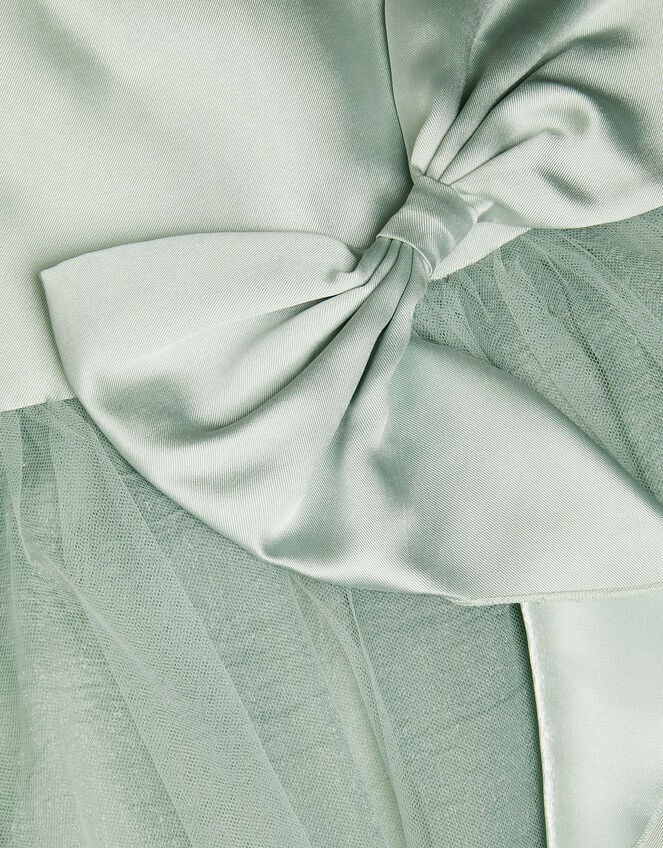 Waterfall Bow Tulle Dress , Green (SAGE), large
