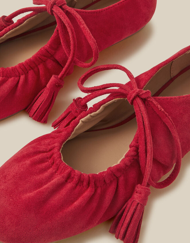 Blair Faux Suede Ballet Pumps, Red (RED), large