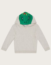 Dinosaur 3D Hoodie, Grey (GREY), large