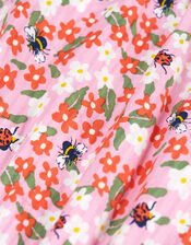 Frugi Floral Print Playsuit, Pink (PINK), large