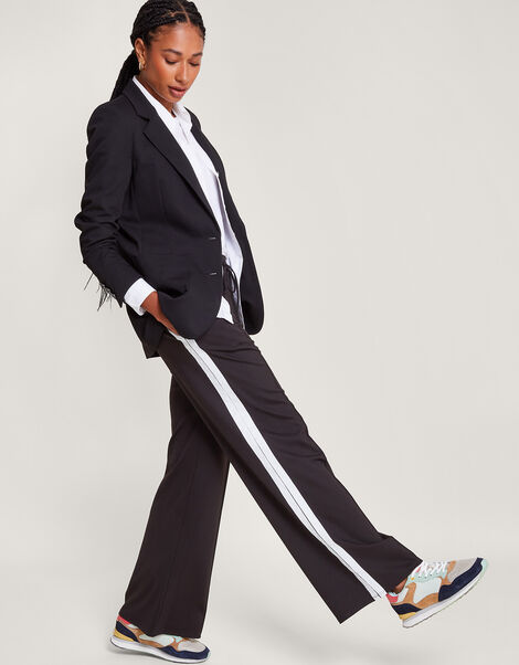 Susie Stripe Trousers, Black (BLACK), large