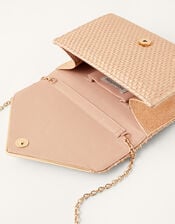 Woven Metallic Envelope Clutch, , large