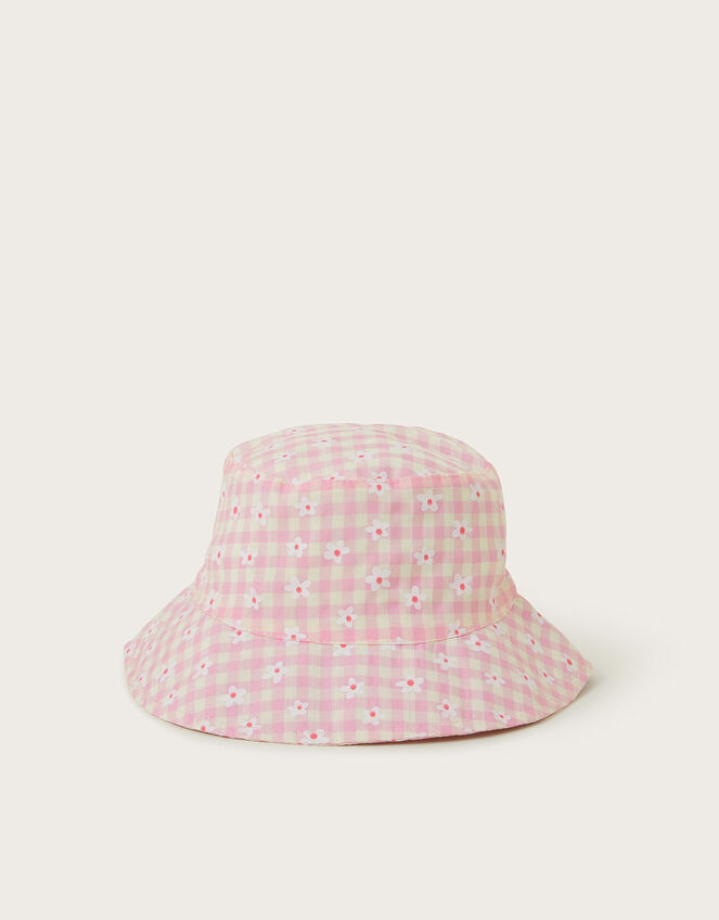Baby Check Floppy Bucket Hat, Pink (PINK), large