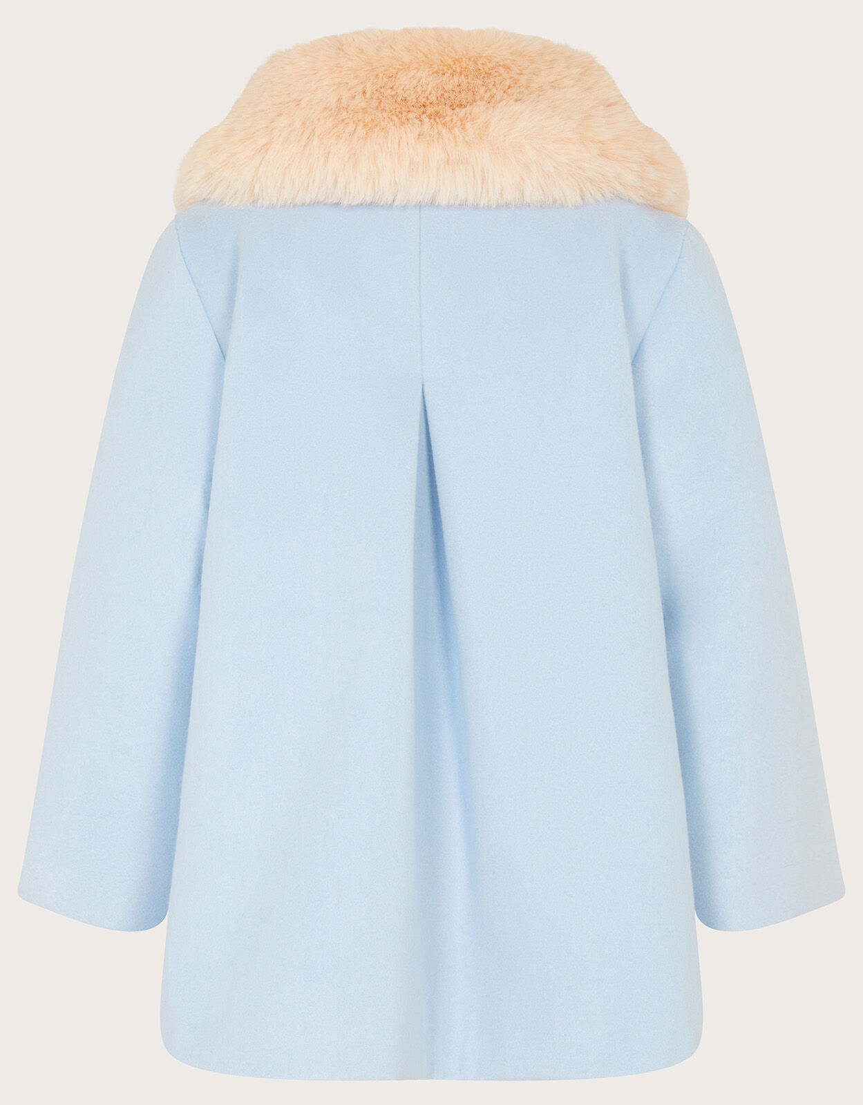 Baby Bow Faux Fur Trim Coat Blue