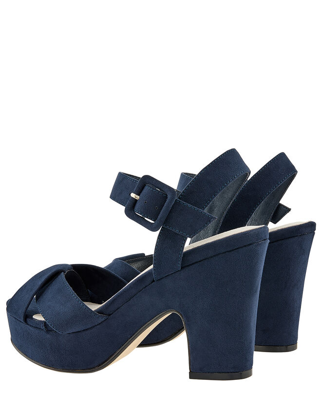 Polly Platform Heeled Sandals, Blue (NAVY), large