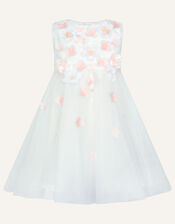 Baby Nola 3D Flower Dress, Ivory (IVORY), large