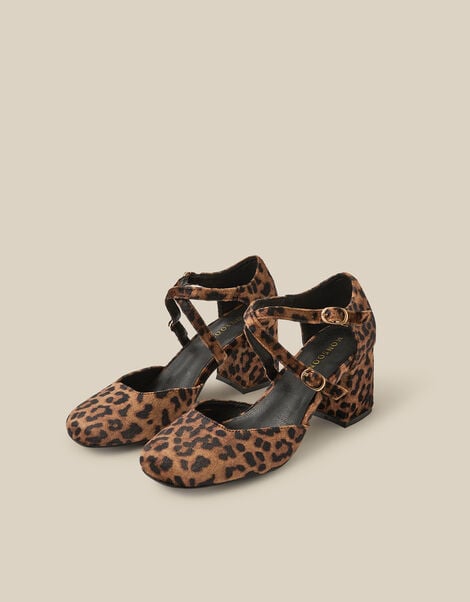 Gia Leopard Print Mary Jane Heels, Natural (NATURAL), large