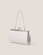 Satin Rose Bow Mini Bag, Ivory (IVORY), large