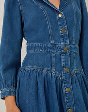 Tasmin Button Denim Midi Dress, Blue (DENIM BLUE), large