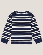 Fox Stripe Long Sleeve Top, Blue (BLUE), large