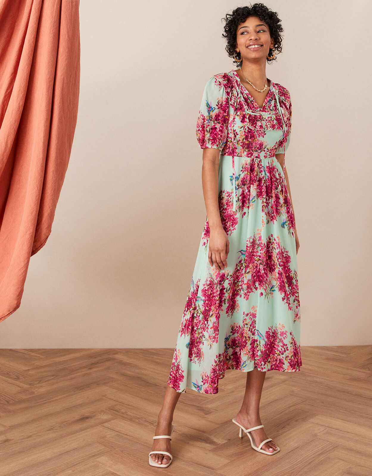 Viscose midi dress on sale