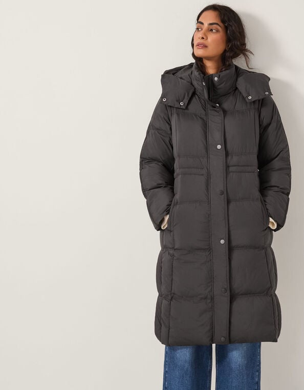 Molly Long Puffer Coat, Black (BLACK), large