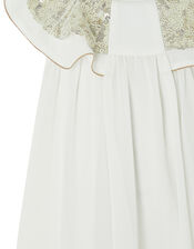 Baby Alayah Sequin Collar Dress, Ivory (IVORY), large