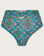 Carla Print Bikini Bottoms, Teal (TEAL), large