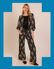 Traffic People Paddle Print Jacket, Black (BLACK), large