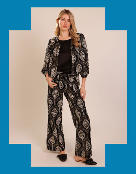 Traffic People Paddle Print Jacket, Black (BLACK), large