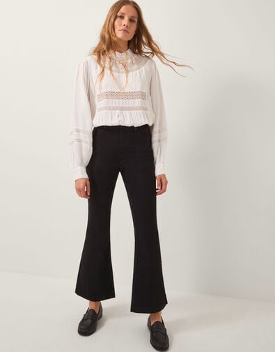 Cassie Kick Flare Jeans, Black (BLACK), large