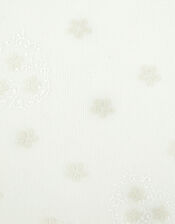 Girls Swirly Heart Flower Tights, Ivory (IVORY), large