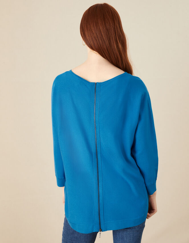 Zeena Zip-Back Hem Jumper , Blue (BLUE), large