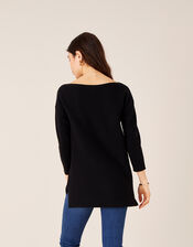 Ottoman Slash Neck Jumper, Black (BLACK), large