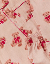 Teddy Bear Print Long Christmas Pyjamas Set, Cream (CREAM), large