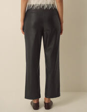 Libby Faux Leather Straight Leg Trousers, Black (BLACK), large