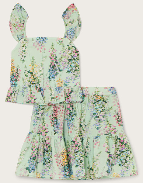 Painted Botanical Frill Top and Skirt Set Multi, Multi (MULTI), large