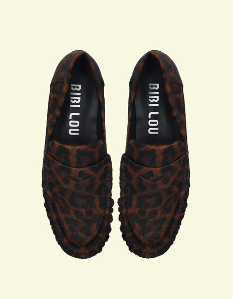 Bibi Lou Lyra Leopard Print Pony Loafers, Leopard (LEOPARD), large