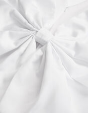 Sabrina Oversized Bow Communion Dress, White (WHITE), large