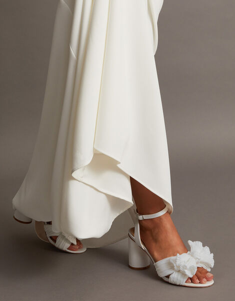 Block Heel Bow Heeled Sandals Ivory, Ivory (IVORY), large