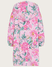 Super-Soft Floral Oversized Nightwear Hoodie, Pink (PINK), large