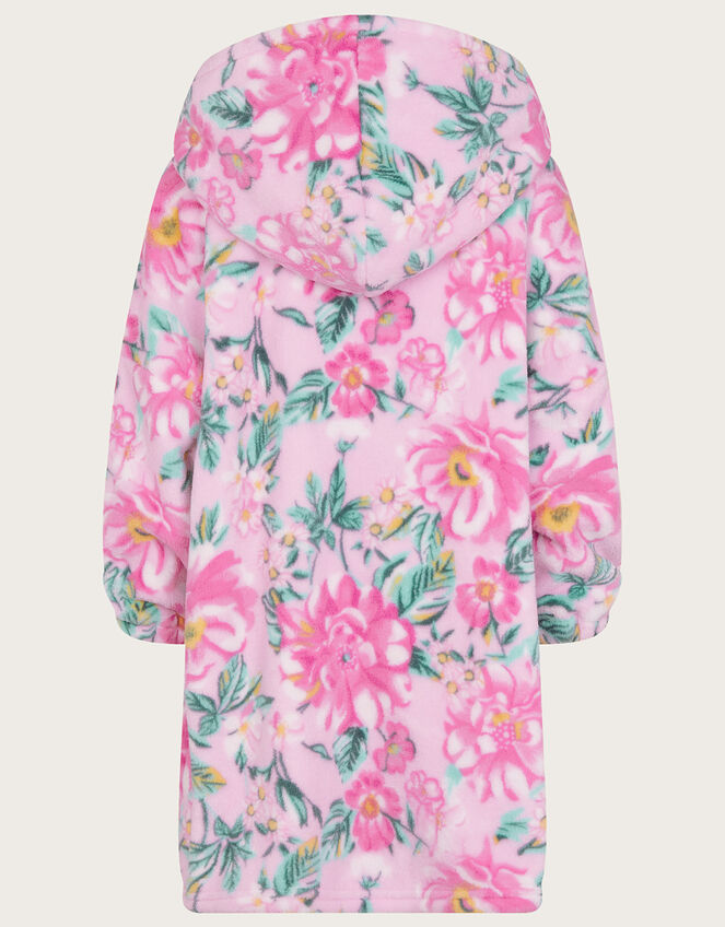 Super-Soft Floral Oversized Nightwear Hoodie, Pink (PINK), large