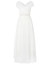 Laurie Lace and Tulle Bardot Bridal Dress, Ivory (IVORY), large