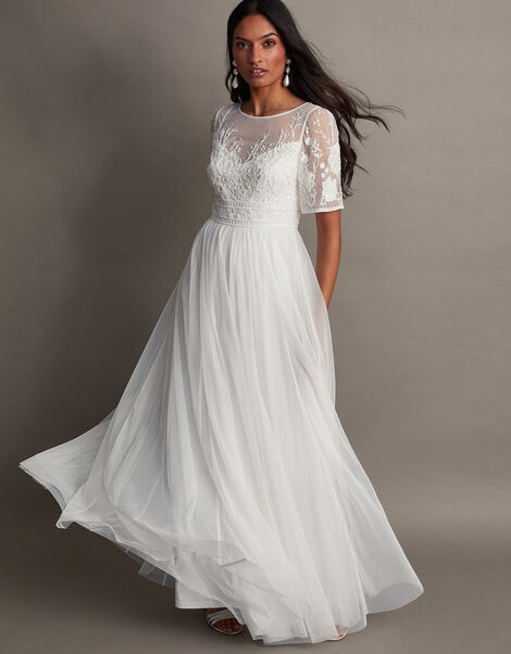 Ali Embroidered Bridal Maxi Dress, Ivory (IVORY), large