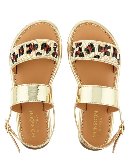 gold beaded sandals
