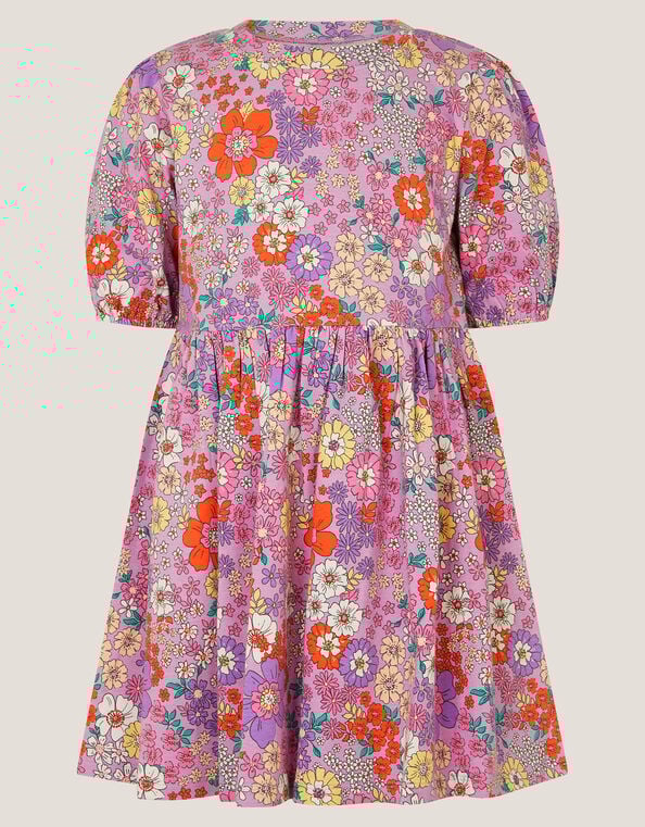 Floral Jersey Skater Dress, Multi (MULTI), large