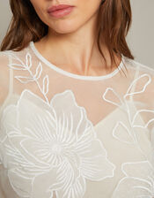 Rosie Lace Floral Bridal Top, Ivory (IVORY), large