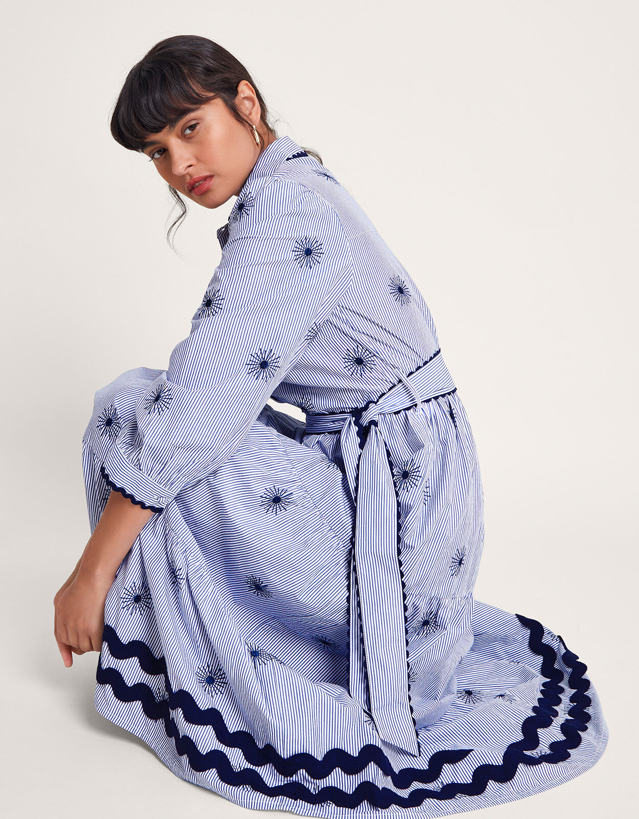 Monsoon blue shirt dress 2025