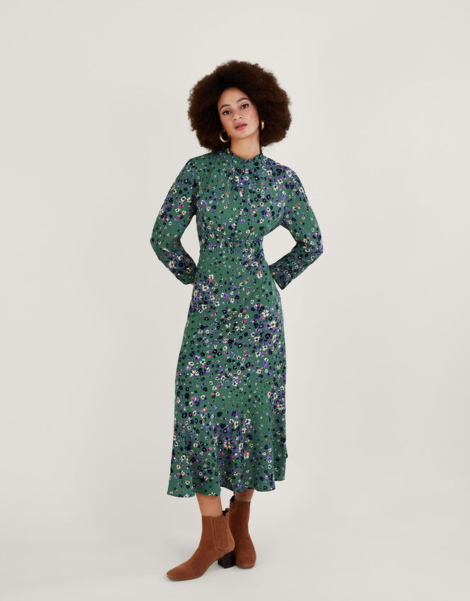 Blossom Print Shirt Dress with LENZING™ ECOVERO™, Green (GREEN), large