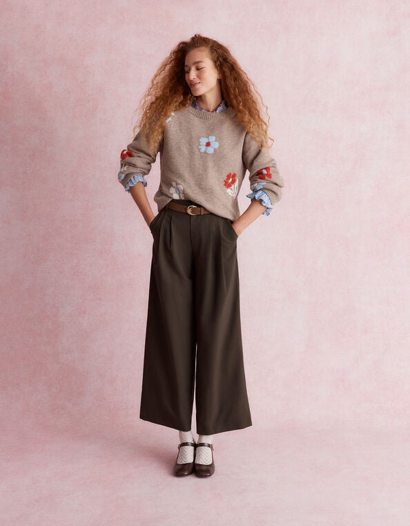 Fenn Floral Sweater, Mink (MINK), large