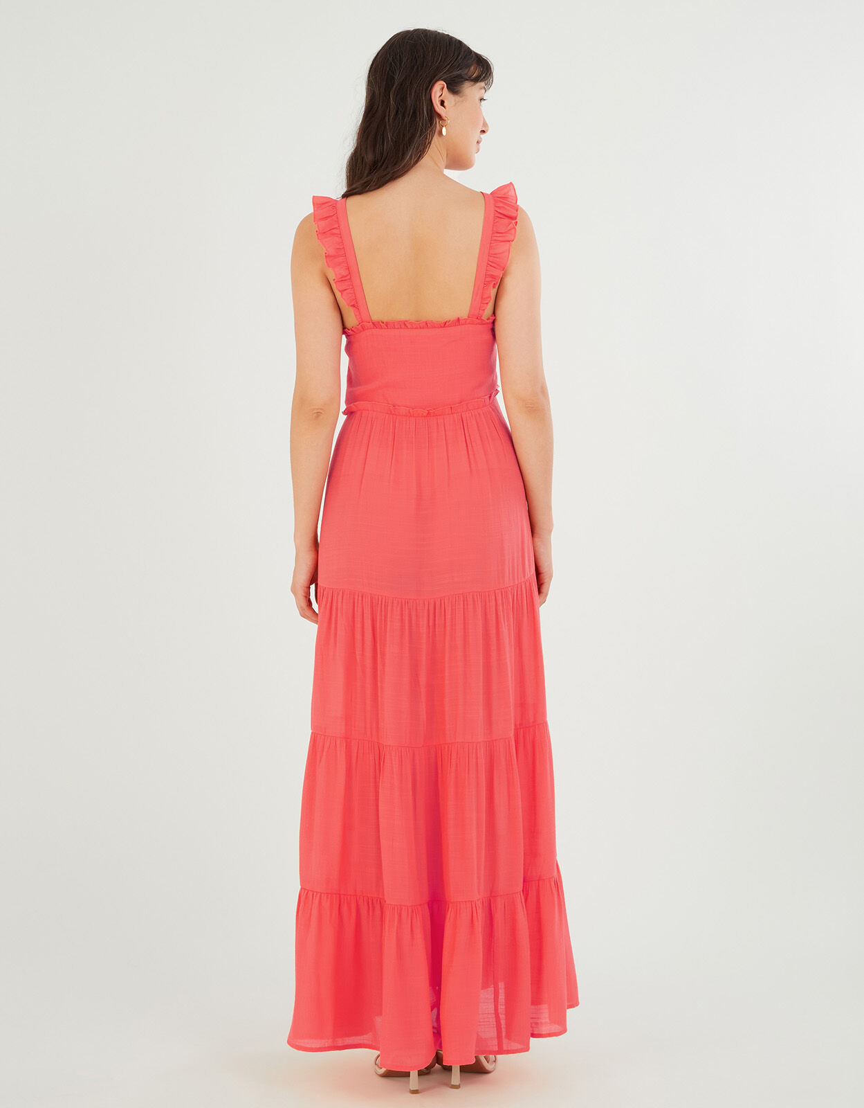 Lace Up Premium Maxi Dress Orange 