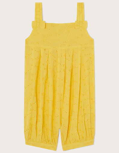 Baby Butterfly Broderie Romper Yellow, Yellow (YELLOW), large