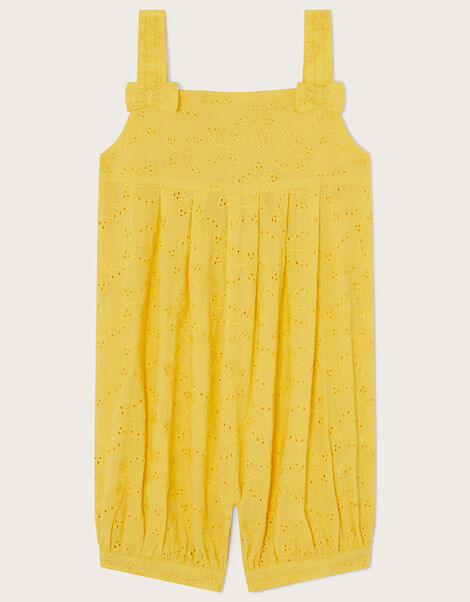 Baby Butterfly Broderie Romper, Yellow (YELLOW), large